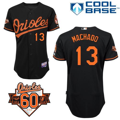 Orioles #13 Manny Machado Black Cool Base Stitched MLB Jersey